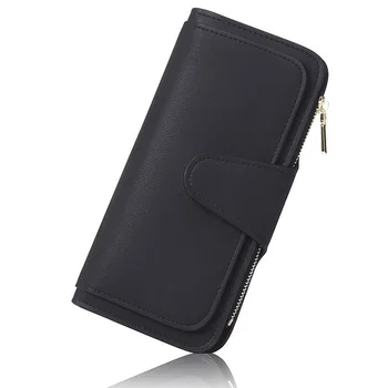 Yeni kadın uzun cüzdan RFID anti-hırsızlık fırça büyük kapasiteli çanta çoklu kart cüzdan