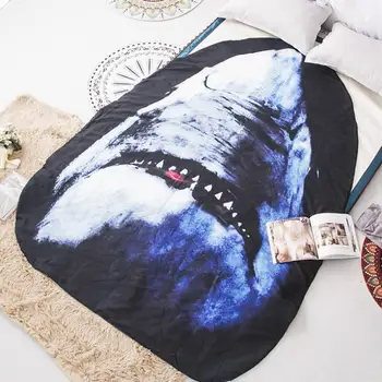 Battaniye Büyük Boy Köpekbalığı Desen çekyat Atmak Battaniye Çocuk Yetişkin Sıcak kış battaniyesi Yorgan Ağırlıklı Battaniye