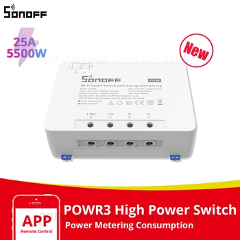 SONOFF POW R3 Wifi akıllı anahtar 25A Güç Enerji İzleme Zamanlayıcı Akıllı Ev Otomasyonu İçin Alexa Google Ev ile Çalışmak