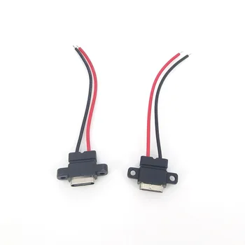 Tip-C USB 3.1 Konnektör 2Pin SMD SMT kaynak teli Yüksek Akım Hızlı şarj portu Su Geçirmez Dişi Soket W1