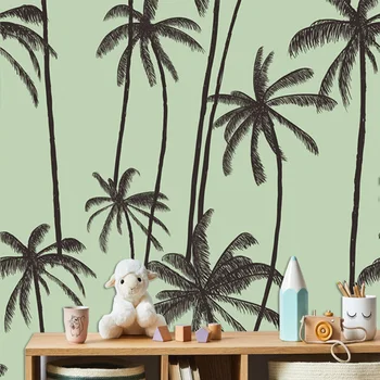 Özel Gree Palmiye Ağaçları Fotoğraf Duvar Kağıtları Ev Dekor yatak odası mobilyası Çıkarılabilir 3d Duvar Kağıtları Oturma Yatak Odası için Duvar Resimleri Rulo