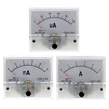 85C1 Ampermetre dc Analog Akım Ölçer Paneli Mekanik İşaretçi Tipi 1/5/10/20/30/50/100/200/300 / 500mA Bir