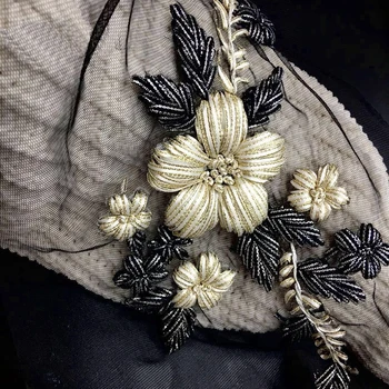 2 Adet / takım Dantel Nakış Çiçek Yamalar Elbise Kostüm DIY Dekoratif Çiçek Çıkartmalar Scrapbooking NL085