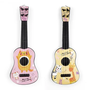 Mini Dört Dizeleri Hayvan Ukulele Gitar Enstrüman Çocuk Eğitici Oyuncaklar Erken Entelektüel Gelişim Oyuncak Noel Hediyesi