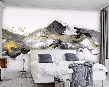 El-boyalı hatları manzara TV arka plan duvar kağıdı Çin tarzı oturma odası yatak odası dekorasyon duvar 3d duvar kağıdı