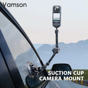 Vamson Uzatılabilir Alüminyum Alaşımlı Vantuz Otomobil Braketi Cep Telefonu için Gopro Hero 11 10 9 Insta360 X3 Aksesuarları