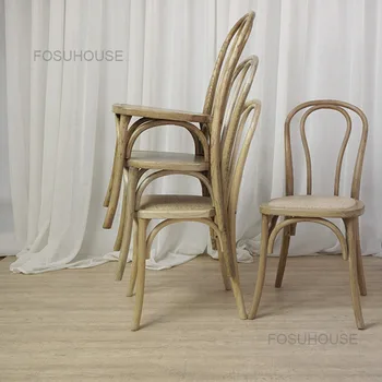 Mutfak yemek sandalyesi restoran basit İskandinav ev mobilyası arkalığı sandalyeler Modern katı ahşap ışık lüks boş sandalye