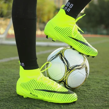 Erkekler AG futbol ayakkabısı Yüksek Top Suni Çim Zemin futbol ayakkabısı TF futbol ayakkabıları Uzun Sivri Futbol Spor Footwears