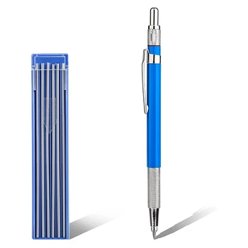 Katı Marangoz Kalem, 12 Adet Kalemler Yedekler, Mekanik Kurşunkalemler Çelik Kesme, Otomatik Kalem Seti 2Mm