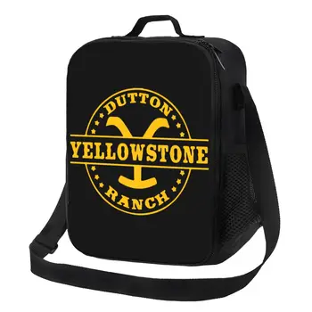 Yellowstone Dutton Ranch Yalıtımlı Öğle Yemeği Çantası Okul Ofis için Yeniden Kullanılabilir Soğutucu Termal yemek kabı Kadın Çocuk