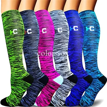 6 Pairs Sıkıştırma Çorap Erkekler Kadınlar Uzun Tüp Basınçlı Hemşirelik Çorap Diyabet Varisli Damarlar Koşu spor çorapları