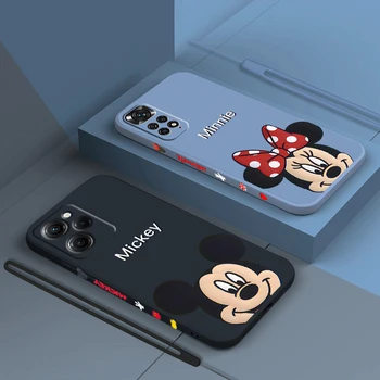 Çift Mickey Karikatür Xiaomi Redmi İçin Not 12 11 11T 10 10S 9 9S 9T 8 8T 7 Pro Artı Hızlı Sıvı Sol Halat telefon kılıfı