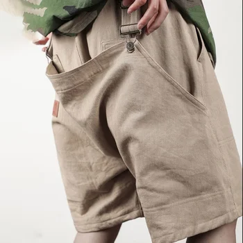 ıp op Düz Renk Caro Rahat Türlü Çok Cepler arajuku Retro Türlü Pantolon Erkek Streetwear Şerit Gevşek
