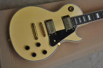 Çin Fabrika Özel Yeni özel Krem sarı elektro gitar gülağacı klavye stokta 62