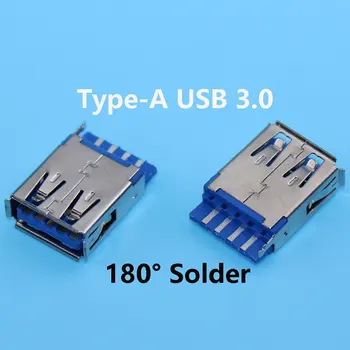 5-10 adet USB 3.0 Konnektör Dişi Yüksek hızlı Veri İletimi USB 3.0 Jack 180° Lehim soketli konnektör