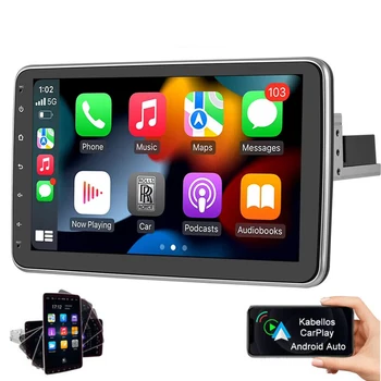 1Din CarPlay Evrensel Android 12 Araba Radyo Multimedya Oynatıcı 10.1 