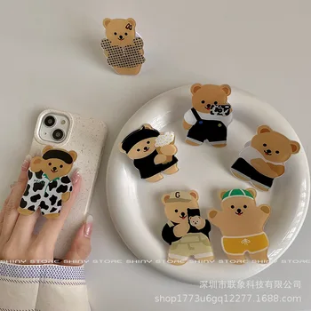 Sevimli kore ayısı Kawaii Oyuncaklar Parmak Tutucu Griptok telefon standı Kavrama Tok Dönebilen Cep Telefonu Desteği Akıllı telefon Aksesuarları