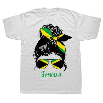Komik Jamaikalı Jamaika Kız Bayrağı T Shirt Yaz Grafik Pamuk Streetwear Kısa Kollu Doğum Günü Hediyeleri T-shirt Erkek Giyim
