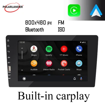 Multimedya Oynatıcı MirrorLink Android Otomatik RDS / AM / FM / USB / EQ / RCA / HD 2 Din Araba Radyo Dahili Carplay Ses 8 