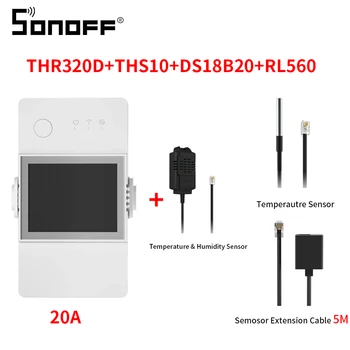 SONOFF TH Elite 16/20A Akıllı Sıcaklık ve Nem Izleme Anahtarı Akıllı Ev Wifi Anahtarı Ile Çalışmak DS18B20 / Si7021 / RL560