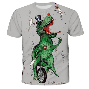 Anime Jurassic Park T Shirt Erkek Kız Dinozorlar 3D baskılı tişörtler Yaz Rahat Serin Tişörtleri Streetwear çocuk Giyim