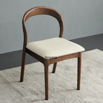 İskandinav Lüks yemek sandalyeleri mutfak mobilyası Ceviz Rengi masif ahşap sandalye Geri Yemek Sandalyesi Minimalist Eğlence Ev Mobilyaları