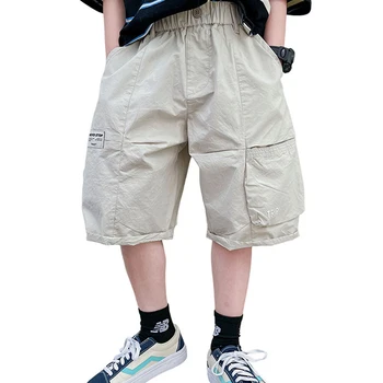 Erkek Kısa Düz Renk Pantolon Erkek Yeni çocuk yazlık pantolonlar Rahat Tarzı Çocuk Giysileri 6 8 10 12 14