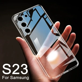 Temizle Yumuşak Kapak Samsung Galaxy S23 Artı Ultra 5G S23 + Ultra İnce Tam Kapak Kamera Koruma Tampon Şeffaf telefon kılıfı