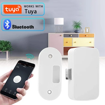 Tuya Akıllı Elektronik Kilit Akıllı Ev Dosya Dolabı Kilitleri Bluetooth Anahtarsız Görünmez APP Kontrol Çekmece Sensörü Soyunma