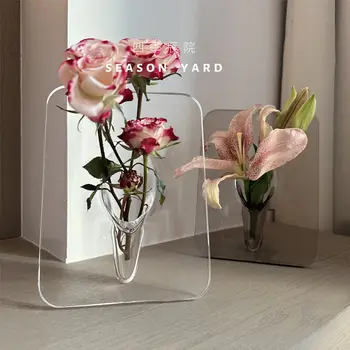 Akrilik Çiçek Vazo Ev Dekor Topraksız Çiçek Aranjörü Anlamda Ofis Homestand Dekorasyon