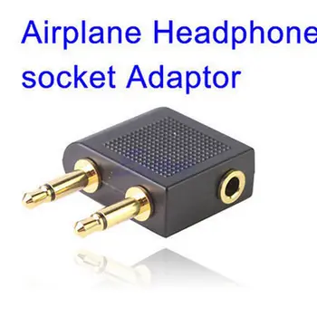 3.5 mm için 2x3. 5mm Uçak Seyahat Kulaklık Kulaklık Jakı Ses Adaptörü Dönüştürücü