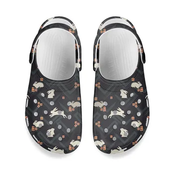 Noisydesigns Yeni Erkekler Takunya Terlik Yumuşak Alt Plaj Moda Kadın EVA Sevimli Tavşan Desen Sandalet Rahat Nefes