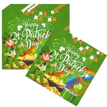 Aziz Patrick Günü tarzı Tek Kullanımlık Peçeteler, İrlanda etkinlikleri için çift katmanlı peçeteler akşam yemekleri ve kutlamalar