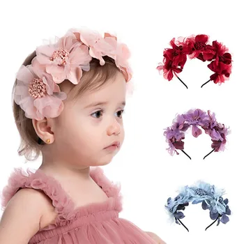 Bebek Kafa Bandı Bebek Kız Taç Çiçek Çelenk Hairband Prenses Saç Çember Çiçek Kafa Bandı Çocuk Hediye Fotoğraf Çekmek Moda