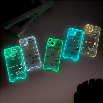 Sıcak Aydınlık Gece Lambası SNEAKERS Telefon Kılıfı İçin iPhone 11 12 14 13 15 Pro Max Artı X XS XR Fosfor Spor Ayakkabı Kapak Funda