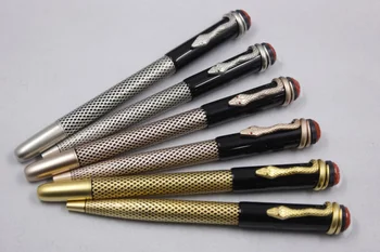 Lüks monte Yüksek Kaliteli Mb Metal Tükenmez Kalem Kakma Yılan Klip Caneta makaralı tükenmez kalemler Yazma için denge mürekkep kalem