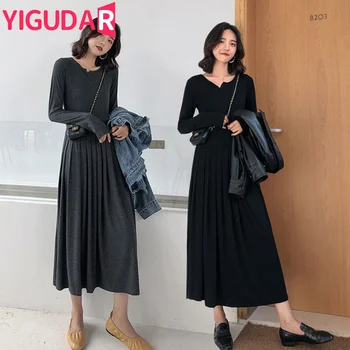 2023 Hamile Kadınlar Uzun Kollu Elbise Hamile Zarif kısa elbise Gebelik Bahar Sonbahar Retro Peri Uzun Etek vestidos