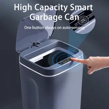 14L Akıllı çöp tenekesi Otomatik İndüksiyon 3 Modları led ışık Hızlı Açılış Dokunmatik Kontrol Yüksek Kapasiteli Akıllı çöp tenekesi Mutfak Su