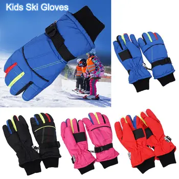 Kış için 8 to14 yıl Çocuk Kayak Golves Rüzgar Geçirmez Erkek Kız kaymaz Su Geçirmez Spor Eldivenler Kalın Sıcak Çocuklar Kayak eldiven
