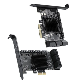 PCIE 10 SATA Bağlantı Noktası Denetleyici Adaptörü PCI-E Madencilik Yükseltici Win10 Linux 6 Gbps 1XCE