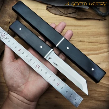 Japon taktik bıçak Sabit Bıçak Bıçaklar Abanoz kolu, ahşap kın keskin kamp av bıçağı serisi aracı samuray tarzı