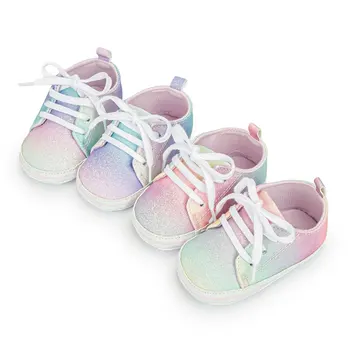KIDSUN Yeni Gelenler Bebek bebek ayakkabısı Rahat Konfor Pamuk Yumuşak taban kaymaz Degrade Bebek Erkek Kız İlk Yürüyüşe Sneakers