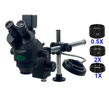 38MP HDMI Dijital USB TF Microscopio kamera 3.5-90X Trinoküler Stereo Mikroskop 144 LED Lehimleme PCB Telefonu Tamir Aracı