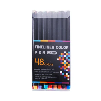 12/24/36/48/60 adet Fineliner Renkli Kalemler Su işaretleyici kalem Siyah Okul Fineliner Eskiz Kalemler ofis kalemi Seti 0.4 mm