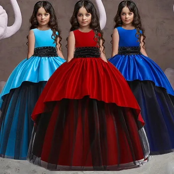 Çocuklar Prenses Elbise Kız Giyim Çiçek Parti Zarif düğün elbisesi Kız Elbise İçin 3 4 6 8 10 12 13 14 yıl Vestidos