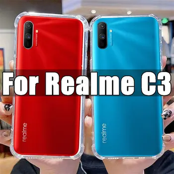 Temizle telefon kılıfı için Realme için C3 TPU Şeffaf Kılıf Realme için C 3 Realmec3 6.5 