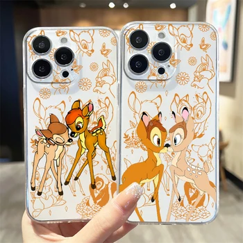 Tampon Disney Bambi Şeffaf Telefon Kılıfı İçin Apple iPhone 14 13 12 11 Mini XS XR X Pro MAX 8 7 6 Artı SE 2020 Kapak