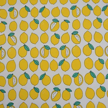 Özel Meyve Limon Baskı El Yapımı Patchwork Pamuk Kanvas Kumaş Dikiş Çanta Yastık Dıy Masa Örtüsü Perde Kanepe 91 cm * 145 cm