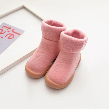 Unisex Bebek Kış Çorap Çocuk yürüyüş ayakkabısı Kız Erkek Yumuşak Kauçuk Tabanlar Bebek Ayakkabıları Çocuk Anti-Skid Kat Çorap