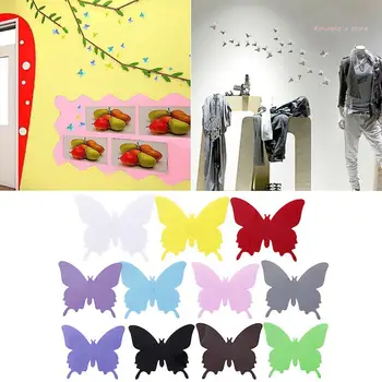 12 Adet Şık 3D kelebek Sticker Duvar Kelebekler Çıkartmaları duvar süsü DIY Ev D HX6D